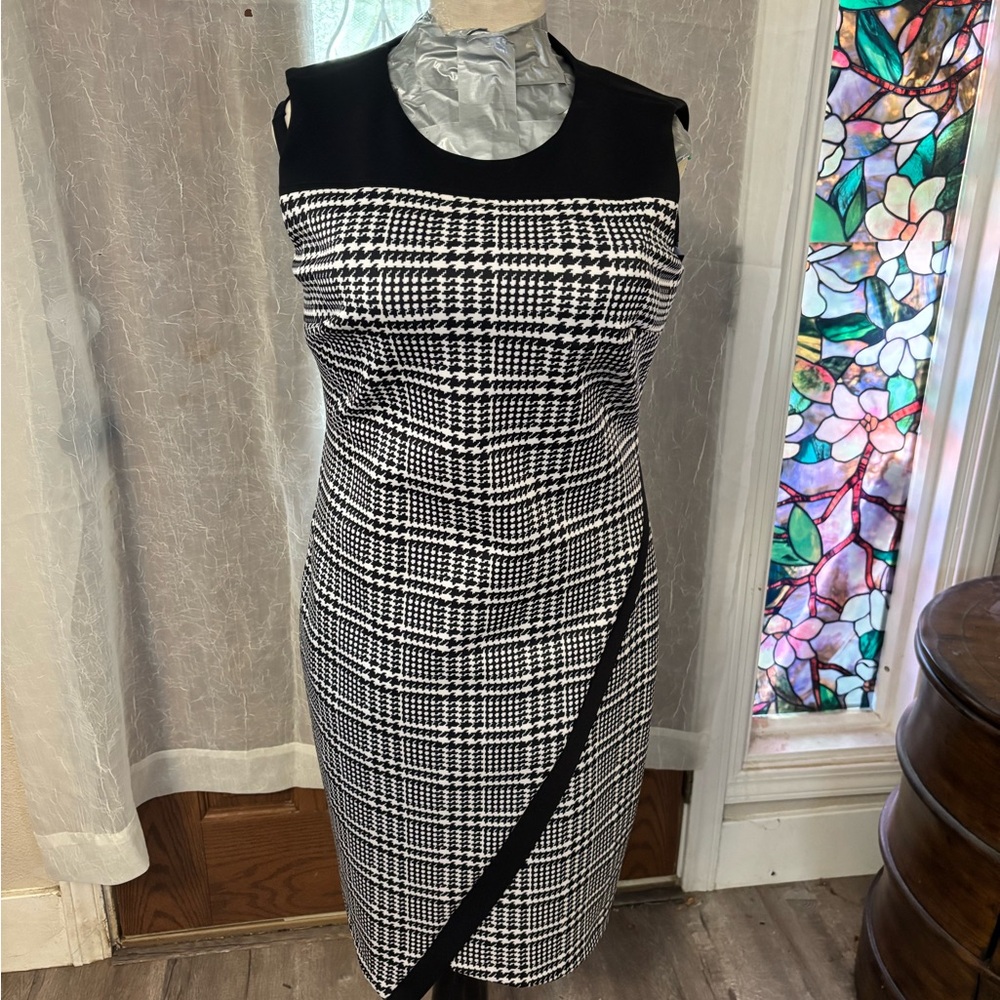 Tommy Hilfiger Black and White Asymmetrical Dress